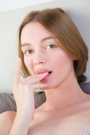 Amy Moloko teases through sheer lingerie, climaxing in random fingering